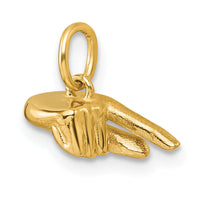 14K American Sign Language Alphabet Fingerspelling Sign Q Pendant-D5808Q