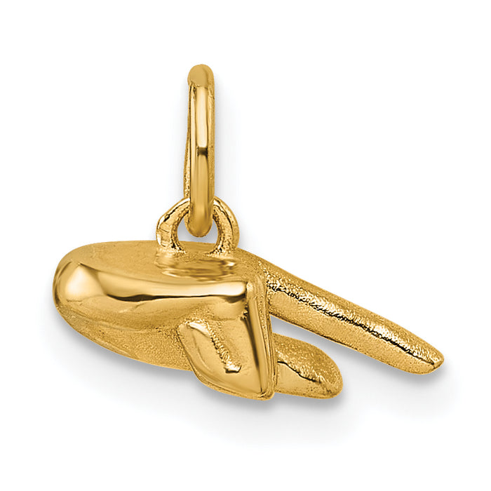 14K American Sign Language Alphabet Fingerspelling Sign Q Pendant-D5808Q