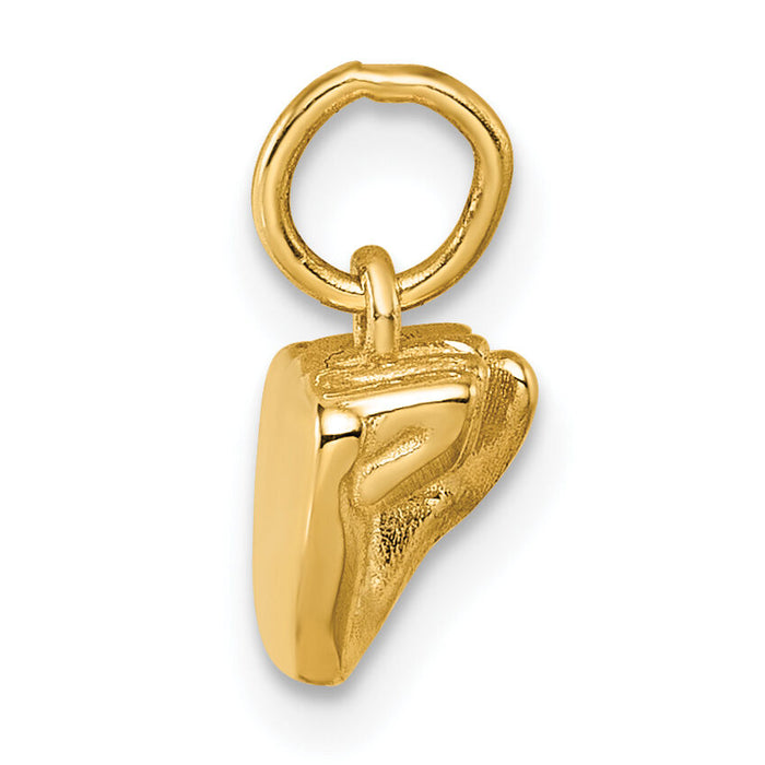 14K American Sign Language Alphabet Fingerspelling Sign S Pendant-D5808S