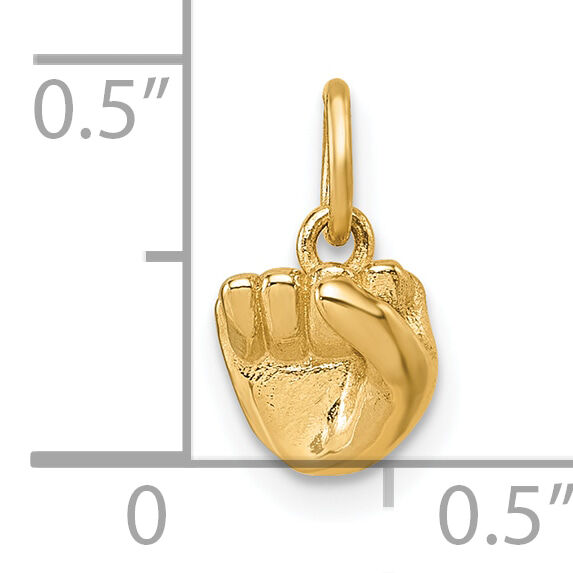 14K American Sign Language Alphabet Fingerspelling Sign S Pendant-D5808S