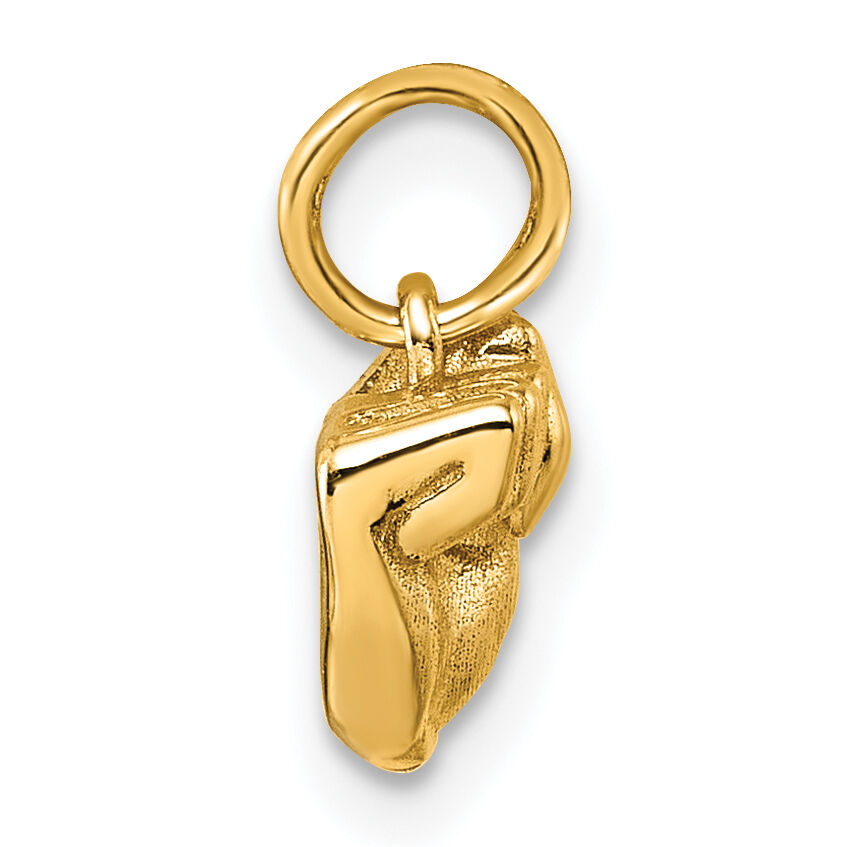 14K American Sign Language Alphabet Fingerspelling Sign T Pendant-D5808T