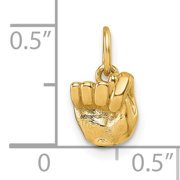 14K American Sign Language Alphabet Fingerspelling Sign T Pendant-D5808T