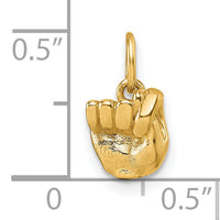 14K American Sign Language Alphabet Fingerspelling Sign T Pendant-D5808T