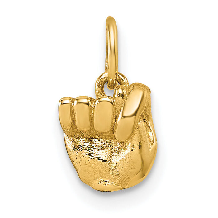 14K American Sign Language Alphabet Fingerspelling Sign T Pendant-D5808T