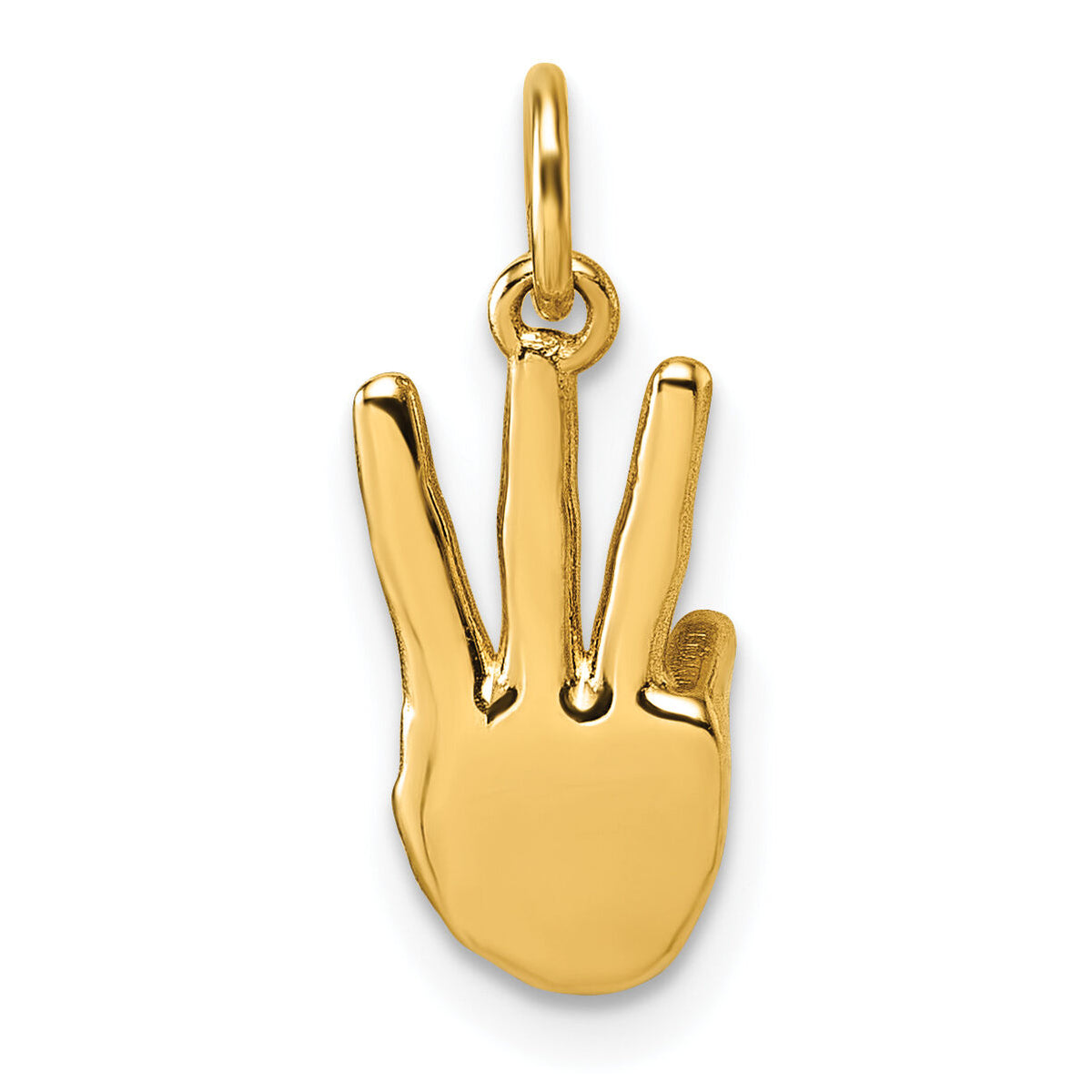 14K American Sign Language Alphabet Fingerspelling Sign W Pendant-D5808W