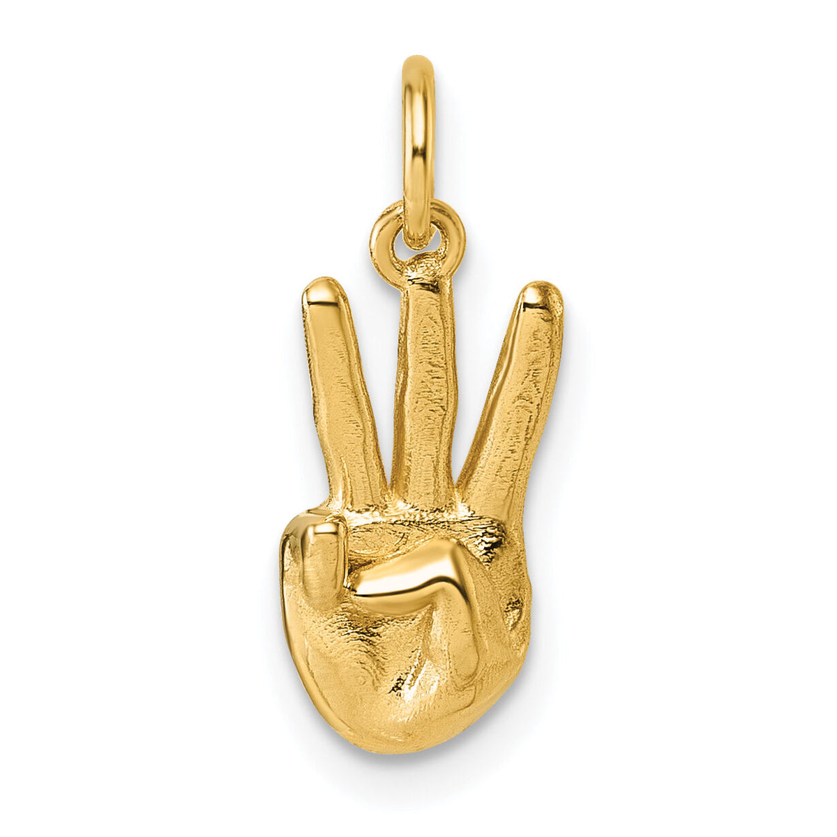 14K American Sign Language Alphabet Fingerspelling Sign W Pendant-D5808W