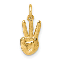 14K American Sign Language Alphabet Fingerspelling Sign W Pendant-D5808W