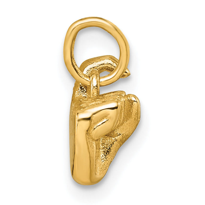 14K American Sign Language Alphabet Fingerspelling Sign X Pendant-D5808X
