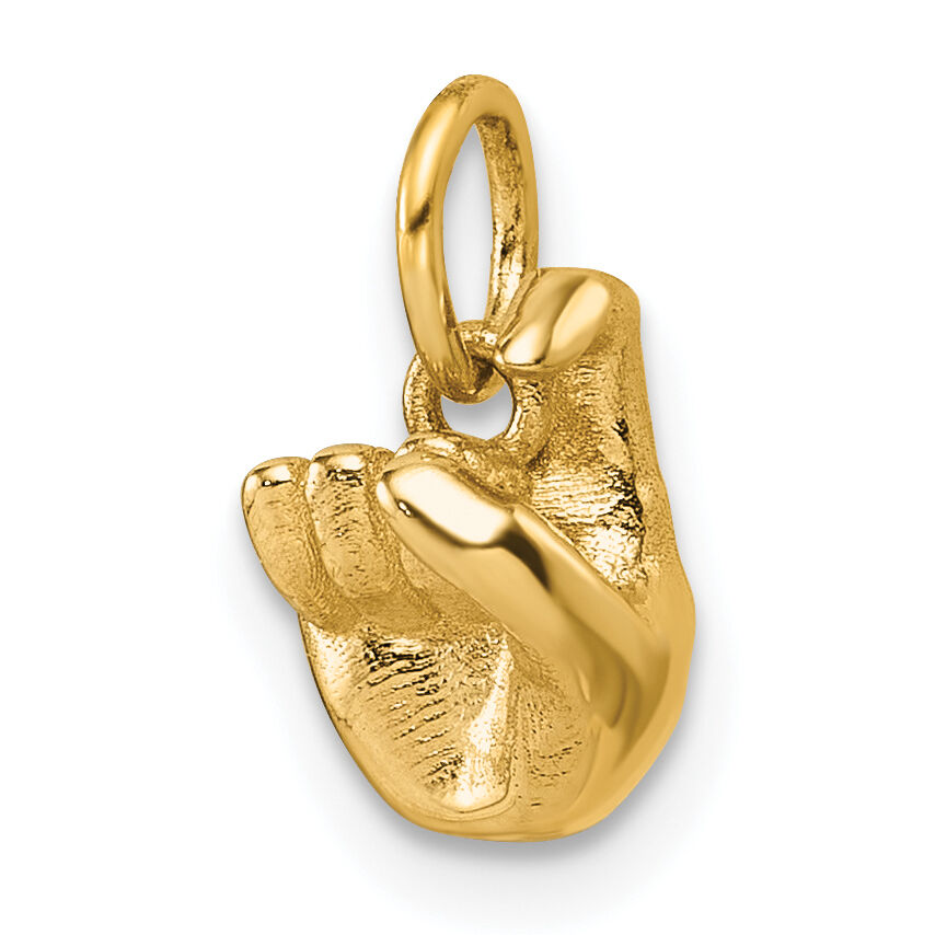 14K American Sign Language Alphabet Fingerspelling Sign X Pendant-D5808X