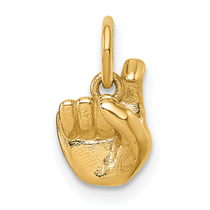 14K American Sign Language Alphabet Fingerspelling Sign X Pendant-D5808X