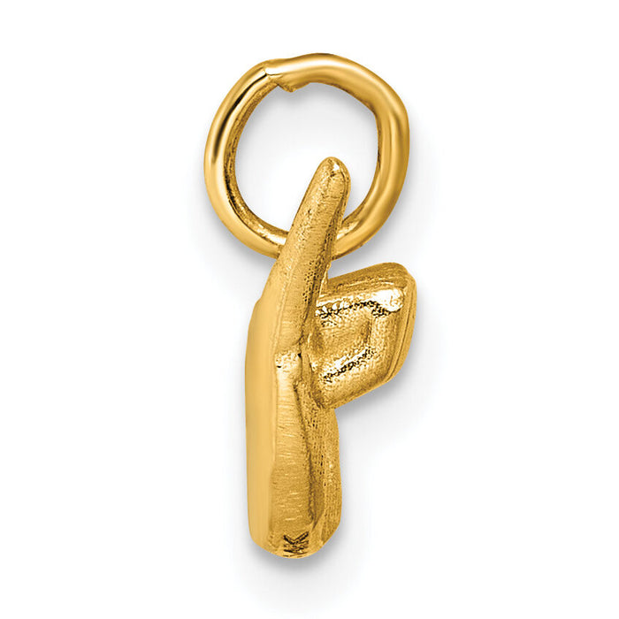 14K American Sign Language Alphabet Fingerspelling Sign Y Pendant-D5808Y