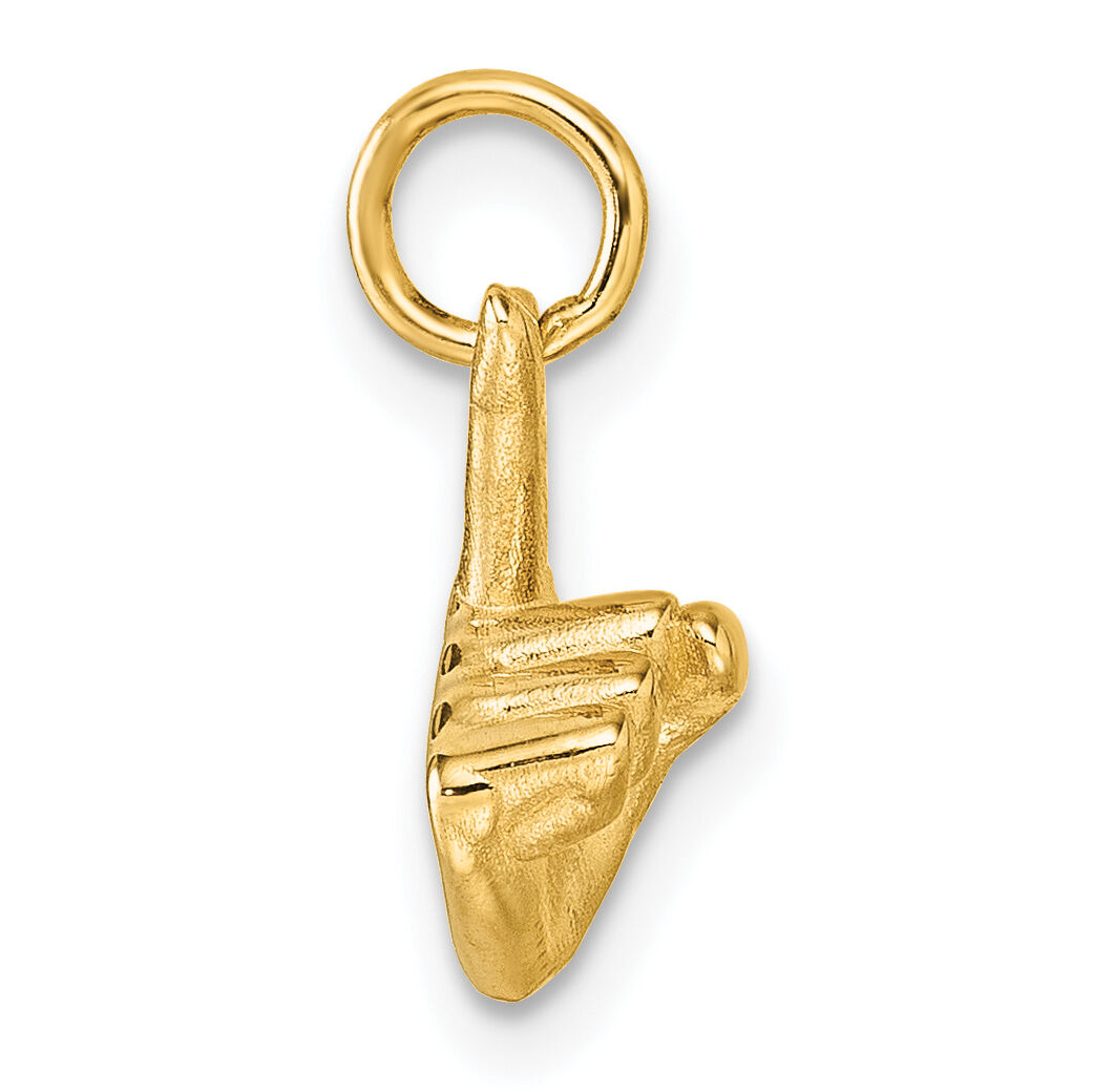 14K American Sign Language Alphabet Fingerspelling Sign Z Pendant-D5808Z
