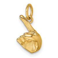 14K American Sign Language Alphabet Fingerspelling Sign Z Pendant-D5808Z