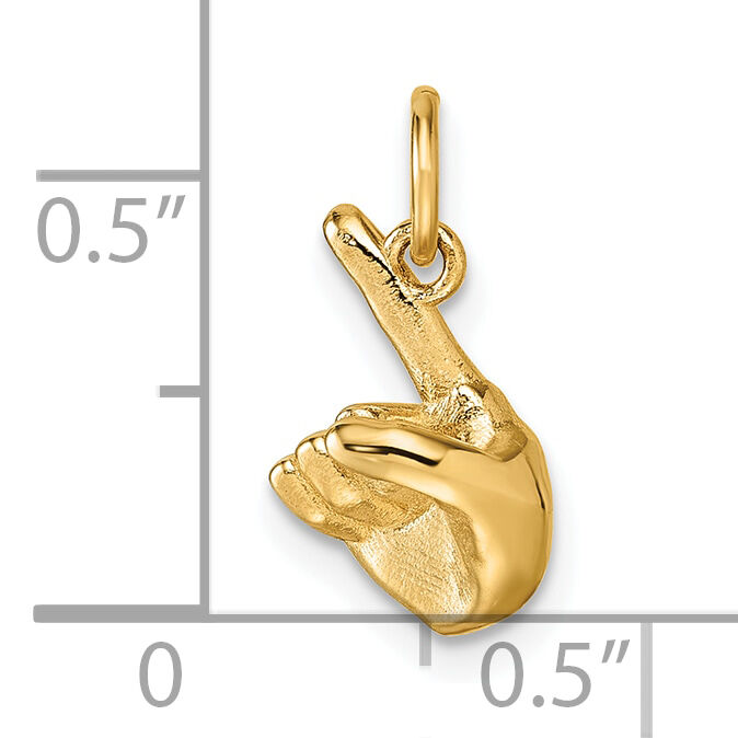 14K American Sign Language Alphabet Fingerspelling Sign Z Pendant-D5808Z