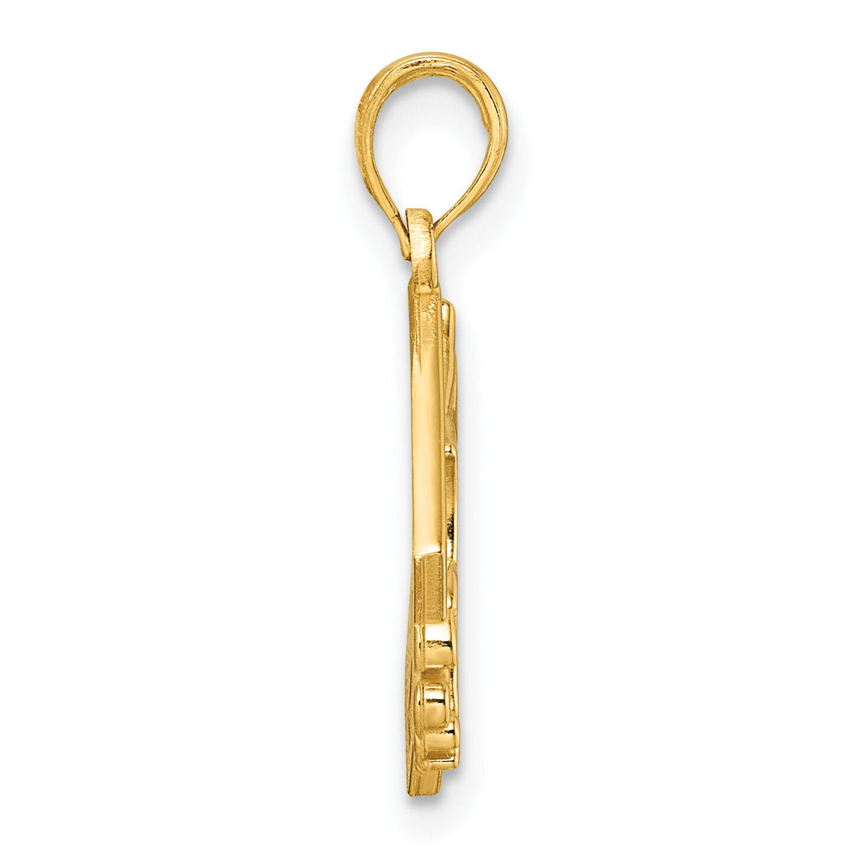 14K Polished Eagle Pendant-D5809