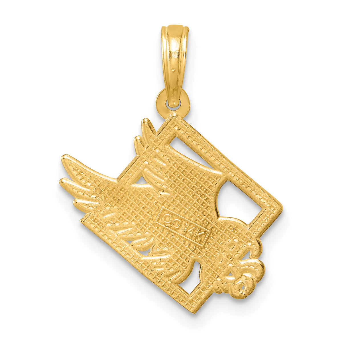 14K Polished Eagle Pendant-D5809