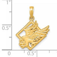 14K Polished Eagle Pendant-D5809