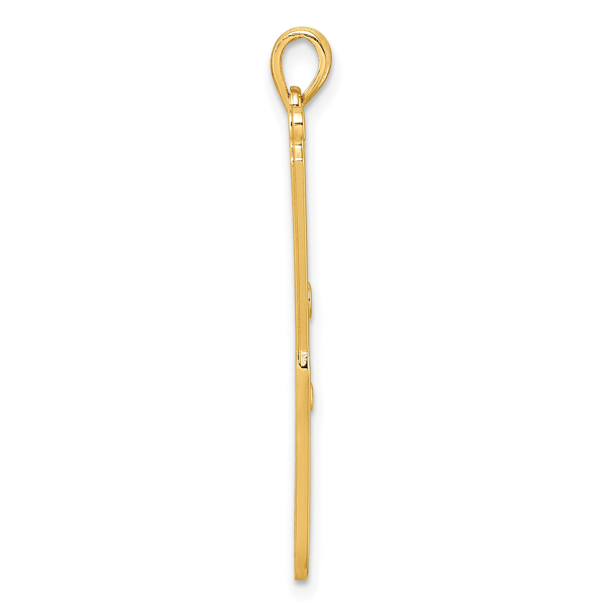 14K Polished Curling Wand Pendant-D5810