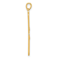 14K Polished Curling Wand Pendant-D5810