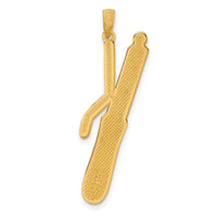 14K Polished Curling Wand Pendant-D5810