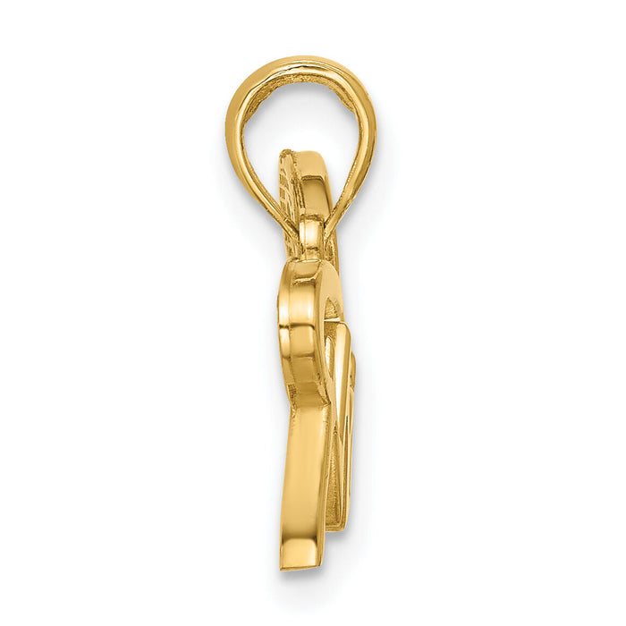 14K Polished Mom Pendant-D5811
