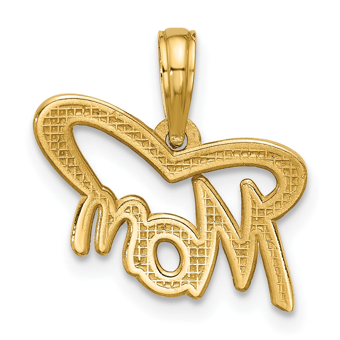 14K Polished Mom Pendant-D5811
