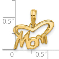 14K Polished Mom Pendant-D5811