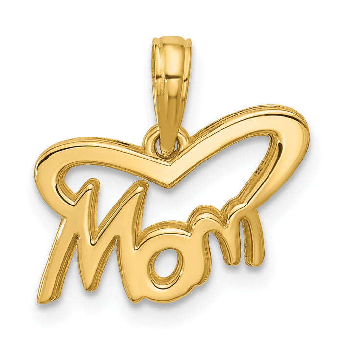 14K Polished Mom Pendant-D5811