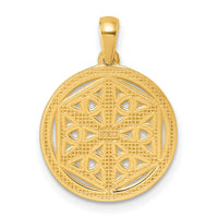 14K Polished Celtic Knot Hexagon Pendant-D5813