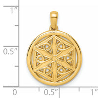 14K Polished Celtic Knot Hexagon Pendant-D5813