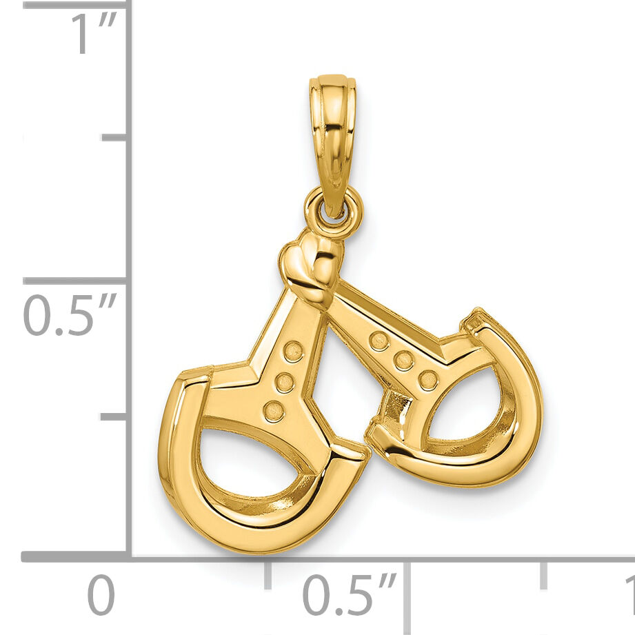14K Polished Stirrups Pendant-D5814