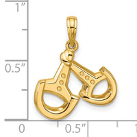 14K Polished Stirrups Pendant-D5814
