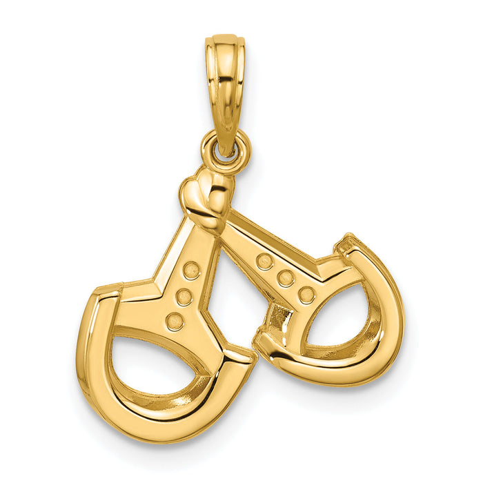 14K Polished Stirrups Pendant-D5814