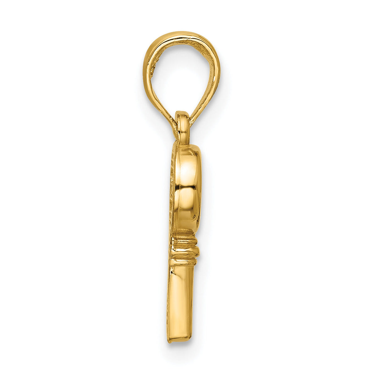 14K Polished Heart Key Pendant-D5815