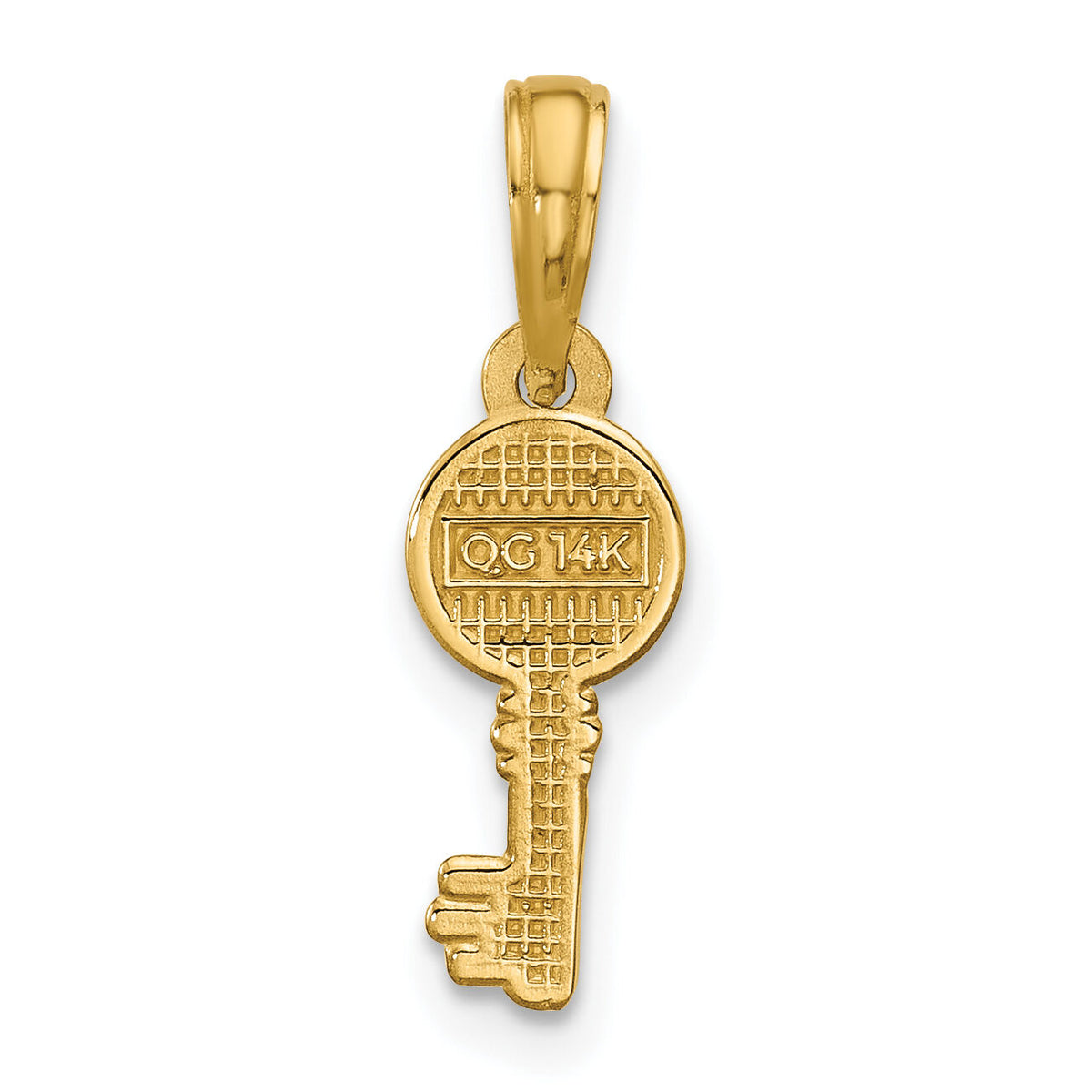 14K Polished Heart Key Pendant-D5815