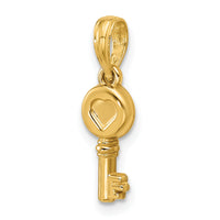 14K Polished Heart Key Pendant-D5815