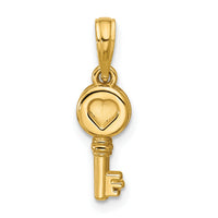 14K Polished Heart Key Pendant-D5815