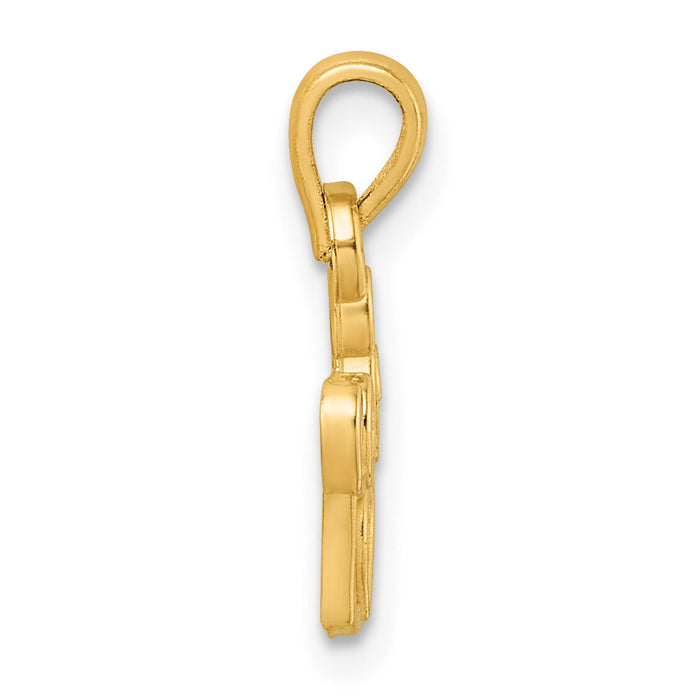 14K Polished Crown Pendant-D5817