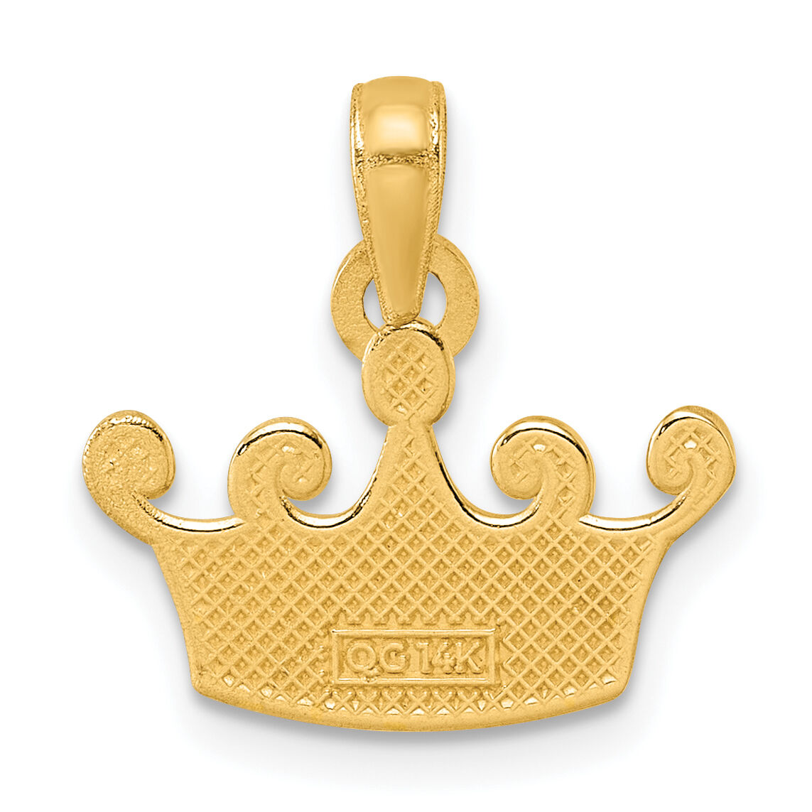 14K Polished Crown Pendant-D5817