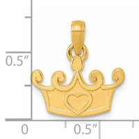 14K Polished Crown Pendant-D5817