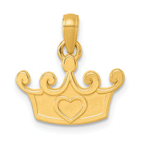 14K Polished Crown Pendant-D5817
