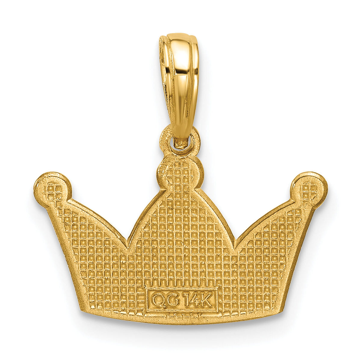 14K Polished Crown Pendant-D5818