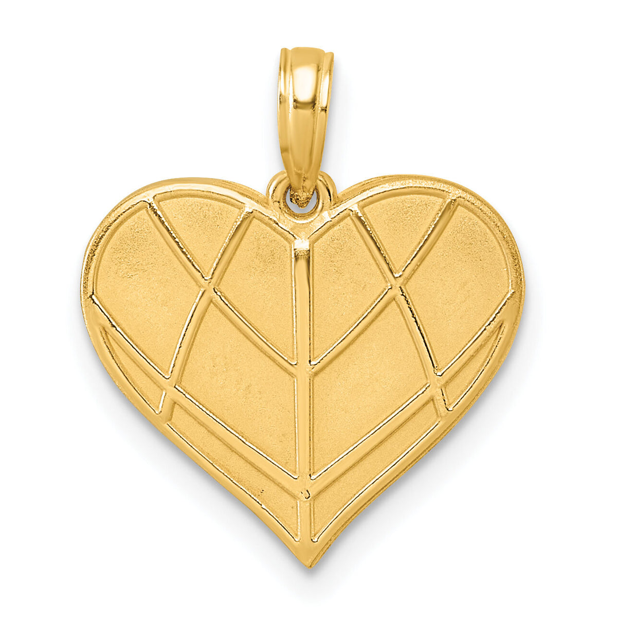 14K Polished Heart Pendant-D5821