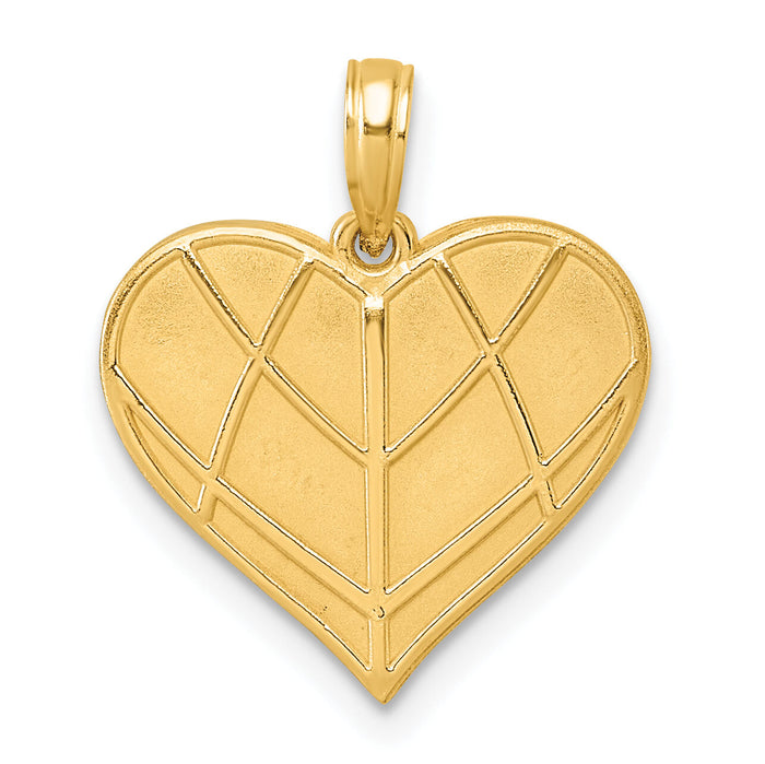 14K Polished Heart Pendant-D5821