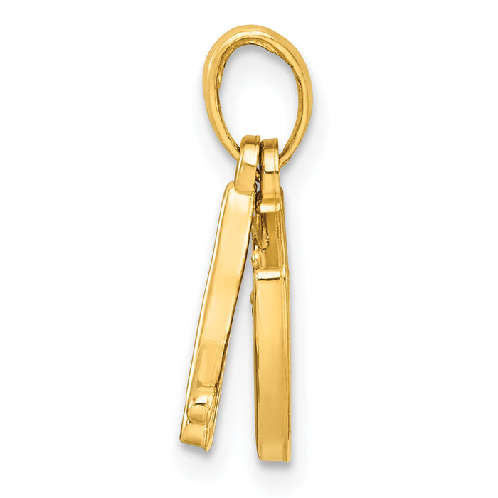 14K Polished Drumsticks and Drum Pendant-D5822