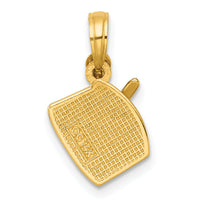 14K Polished Drumsticks and Drum Pendant-D5822