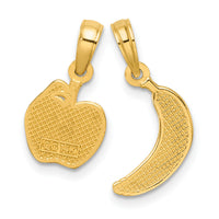 14K Polished Banana and Apple Pendant-D5830