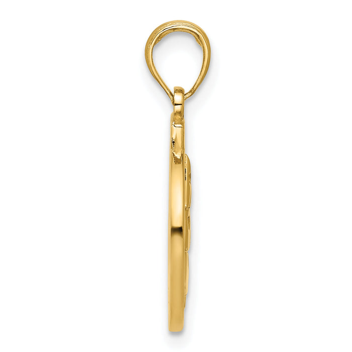 14K Polished Christmas Tree Ornament Pendant-D5832