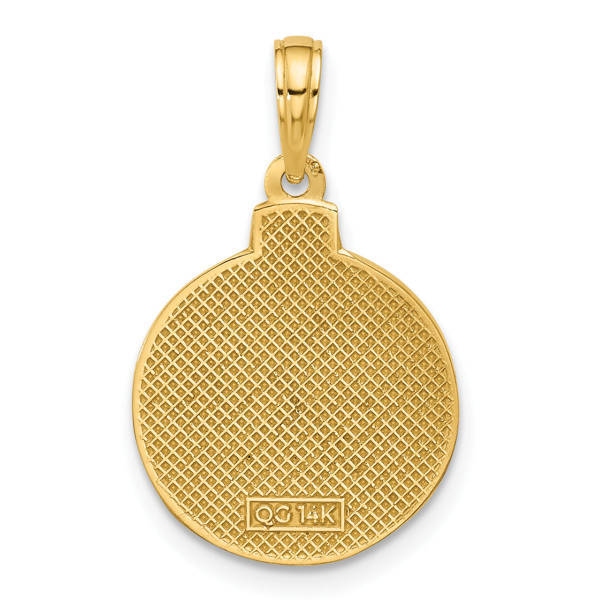 14K Polished Christmas Tree Ornament Pendant-D5832