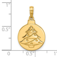 14K Polished Christmas Tree Ornament Pendant-D5832